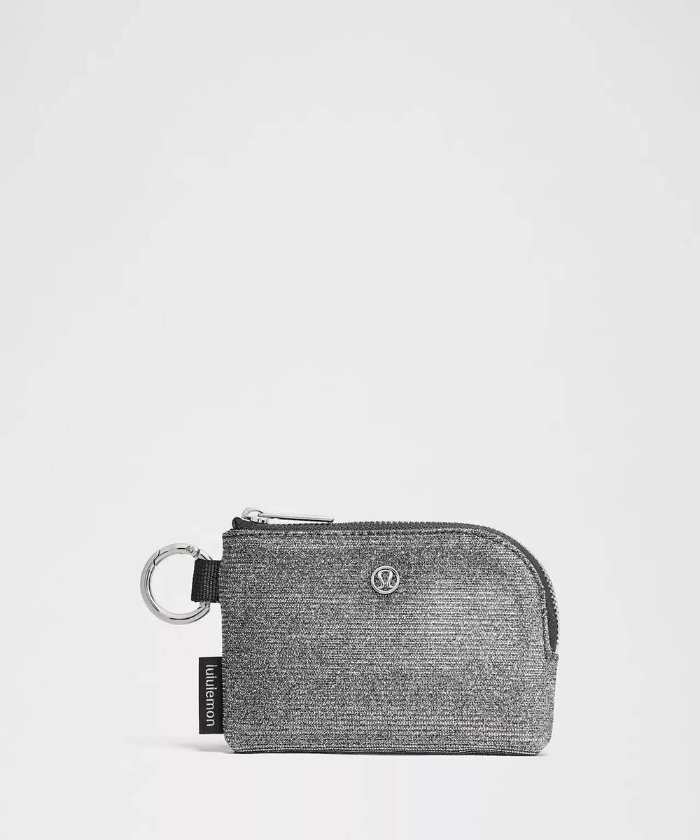 Lululemon Clippable Card Pouch Silver Glitter
